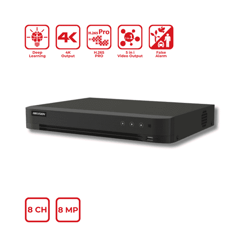 8MP/4K Hikvision iDS-7208HUHI-M1/X(STD) 8-Channel 1U H.265 AcuSense DVR