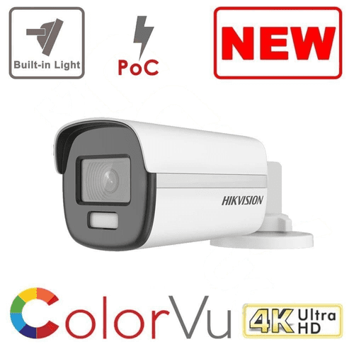 8MP DS-2CE10UF3T-E 4K ColorVu Mini bullet 20M White Light