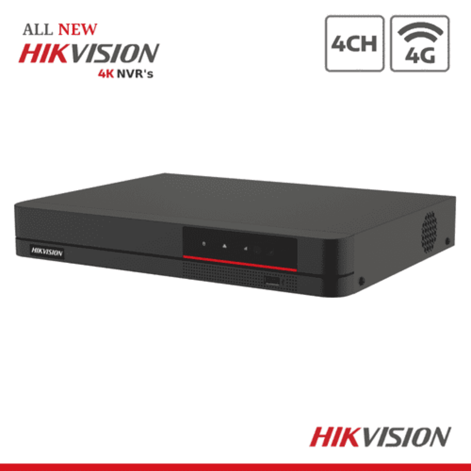 8MP DS-7604NI-K1/4P/4G Hikvision Channel 4G NVR Series