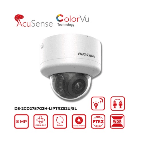 8MP Hikvision DS-2CD2787G2H-LIPTRZS2U/SL(2.8-12mm) ColorVu, Smart Hybrid Light Motorised PTRZ Camera