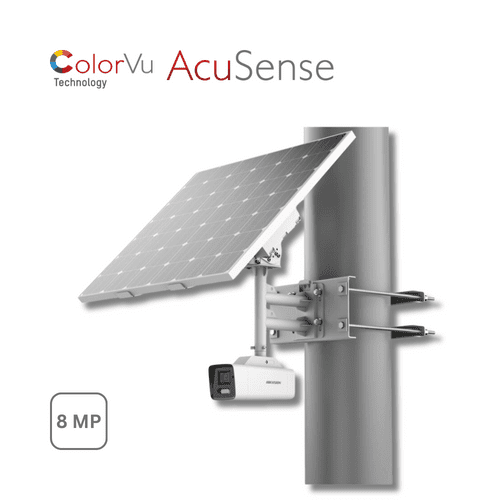 8MP Hikvision DS-2XS6A87G1-LS/C36S80(2.8mm) ColorVu Fixed Bullet Solar Power 4G Network Camera Kit