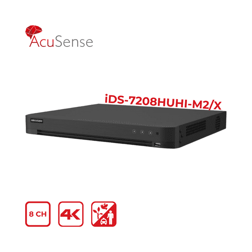 8MP Hikvision iDS-7208HUHI-M2/X(STD)/4A+8/4ALM 8-Channel 1U H.265 AcuSense DVR