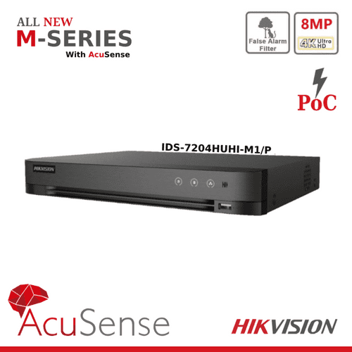 8MP Hikvision Lite iDS-7204HUHI-M1/P 4ch AcuSense Turbo HD M-Series DVR (Offer)