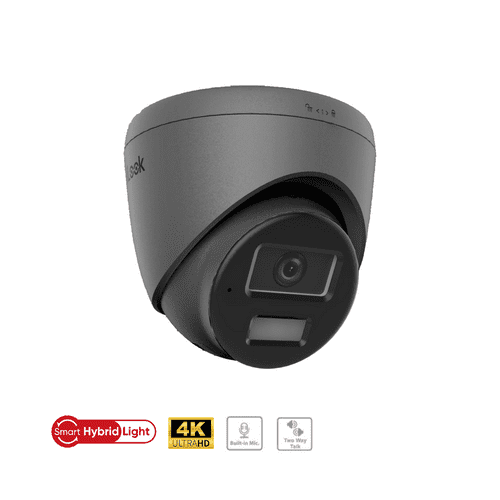 8MP HiLook IPC-T280HA-LUF/SL(2.8mm)(Grey) Smart Hybrid Light MD 2.0 Turret Camera
