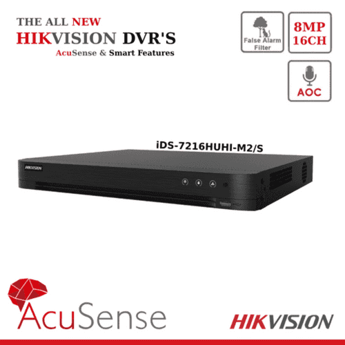 8MP Lite HIKVISION iDS-7216HUHI-M2/S(E) 16 CHANNEL ACUSENSE AoC DVR