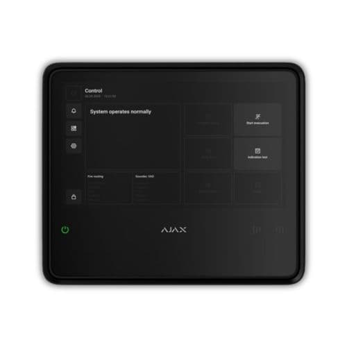 Ajax EN54 Fire Hub Jeweller Black Wireless Fire Alarm Control Panel | 125733.315.BL
