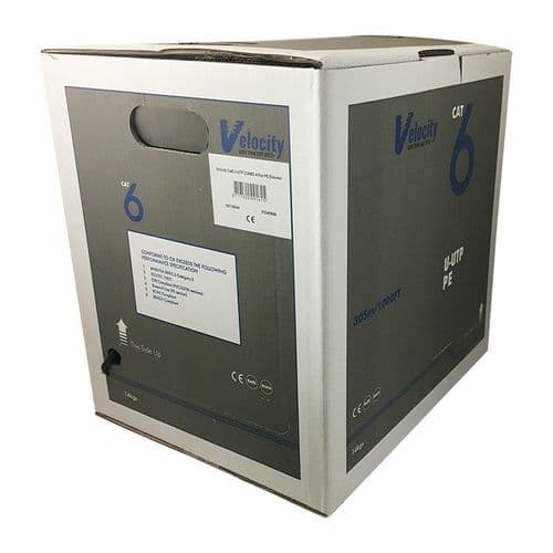 External Cat6 U-UTP 4 Pair Duct Grade Black Velocity - 107-0044 305M Cat6