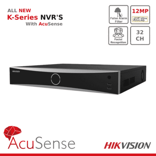 Hikvision 12MP DS-7732NXI-K4/16P 32 Channel 4 SATA AcuSense Facial Recognition NVR