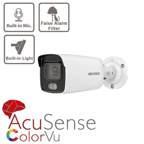 Hikvision 4MP DS-2CD2047G2-LU ColorVu Mini Bullet Camera W/ Mic