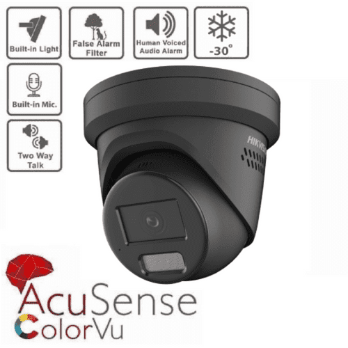 Hikvision 4MP DS-2CD2347G2-LSU/SL ColorVu Turret Network Camera - 2.8mm Black