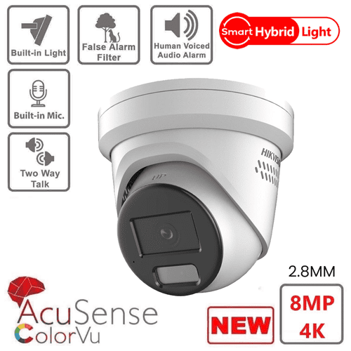 Hikvision 8MP 4K DS-2CD2387G2H-LISU/SL Smart Hybrid Light with ColorVu Fixed Turret