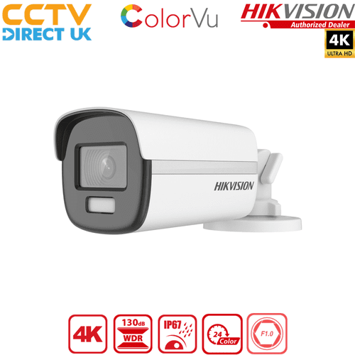 Hikvision 8MP 4K DS-2CE12UF3T-E ColorVu POC Fixed Bullet Camera 40M White Light - TVI (Offer)