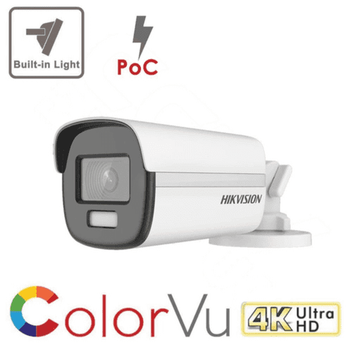 Hikvision 8MP 4K DS-2CE12UF3T-E ColorVu POC Fixed Bullet Camera 40M White Light - TVI (Offer)