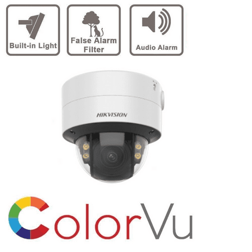 Hikvision 8MP DS-2CD2787G2T-LZS (C) ColorVu Motorised Varifocal Dome IP Camera, 2.8-12mm