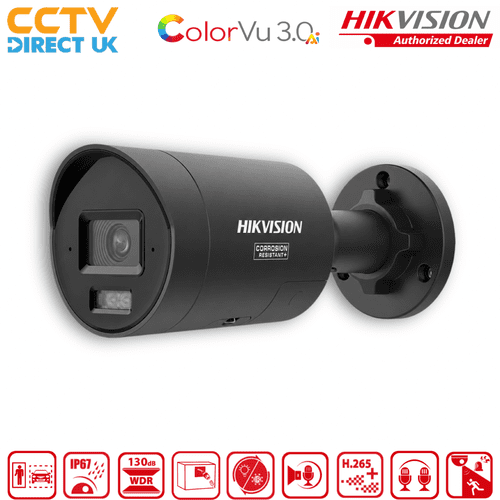Hikvision DS-2CD2087G3-LI2UY/SL Black 8MP 4K ColorVu Smart Hybrid Light Bullet IP Camera