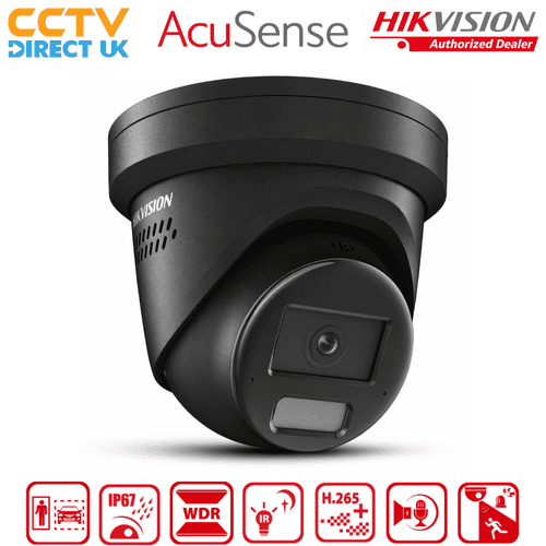 Hikvision DS-2CD2346G2H-IS2U/SL 4MP ColorVu Fixed Turret Network Camera with Audio & Strobe (Black)