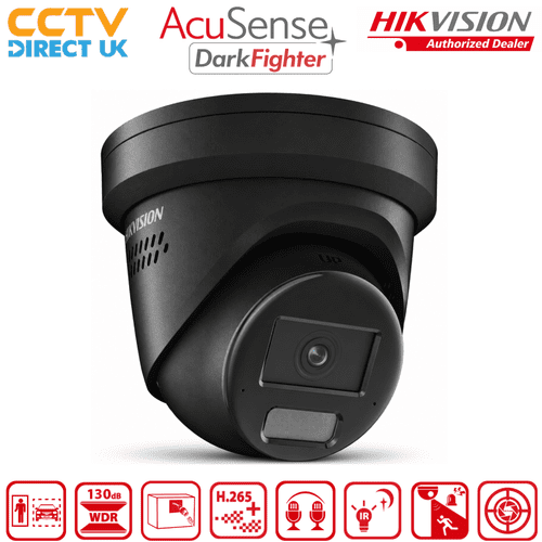 Hikvision DS-2CD2346G3-IZS2UY/SL 4MP AcuSense Turret IP Camera with Motorised 2.8/4mm Lens (Black)