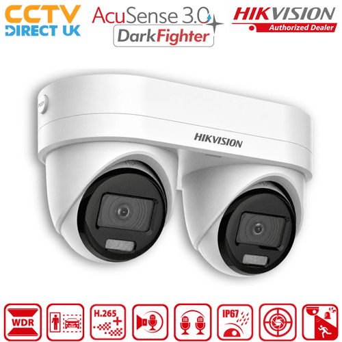 Hikvision DS-2CD2346G3D-IZ2UY/SL White 4MP Dual-Lens AcuSense IP CCTV Camera