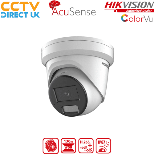 Hikvision DS-2CD2387G2H-LIU 8MP 4K Smart Hybrid ColorVu and IR Acusense Turret Camera 2.8MM