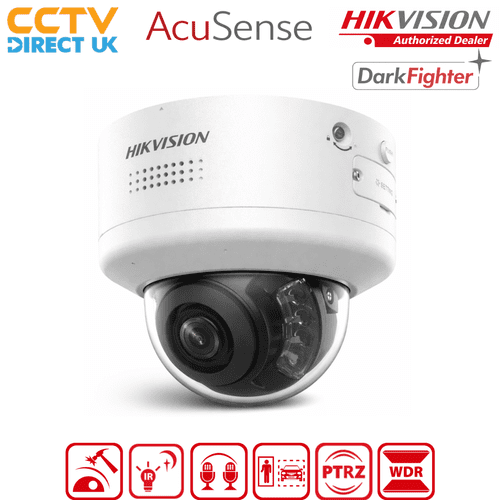 Hikvision DS-2CD2766G2H-IPTRZS2U/SL 6MP AcuSense PTRZ Varifocal Dome Network Camera - Audio & Alarm