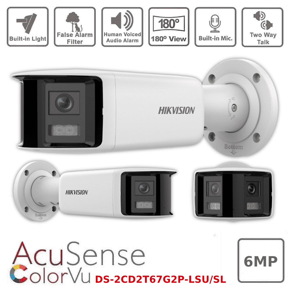 Hikvision DS-2CD2T67G2P-LSU/SL Pro Series ColorVu 6MP Panoramic