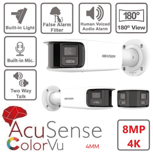 Hikvision DS-2CD2T87G2P-LSU/SL 8 MP Panoramic ColorVu Bullet IP Camera With Two Way Talk 4MM