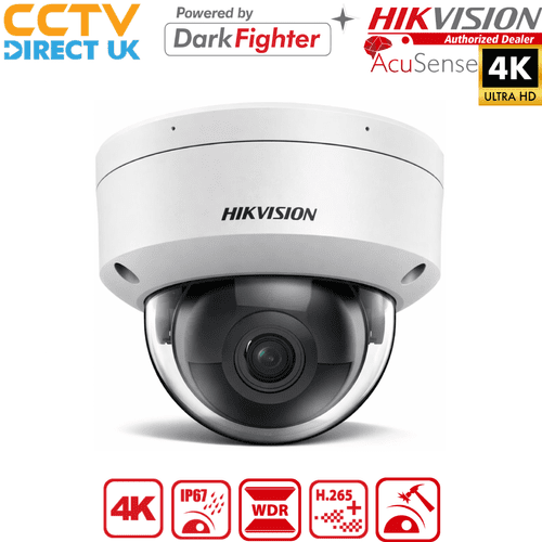 Hikvision DS-2CD3186G2-ISU 8MP AcuSense Ultra-Series Fixed Dome IP Camera(2.8MM)