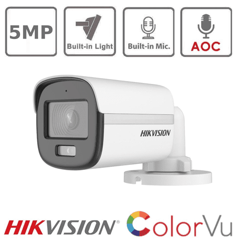 Hikvision DS-2CE10KF0T-LFS 3K ColorVu Audio Fixed Mini Bullet Camera 3.6MM