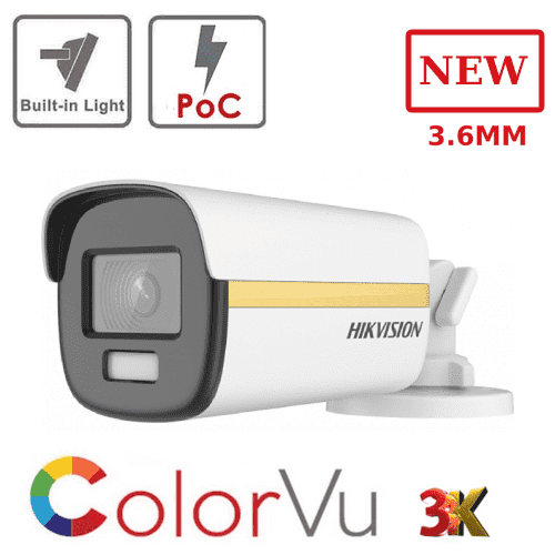 Hikvision DS-2CE12KF3T-E 3.6mm - 3K ColorVu PoC Fixed Bullet Camera - Due Q3