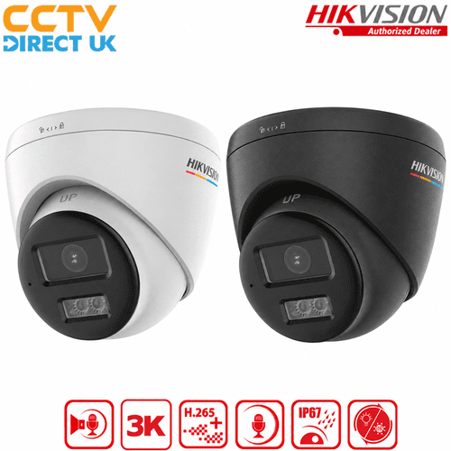 Hikvision DS-2CE72KF0T-LTS 3K ColorVu Turbo HD CCTV Camera Night Vision, Two-Way Audio