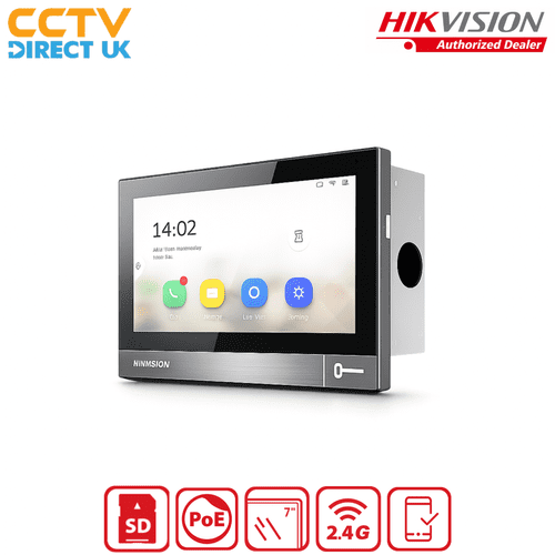 Hikvision DS-KH8381-WTE1/Flush 7 IP Video Intercom Indoor Station Flush Mount WiFi PoE