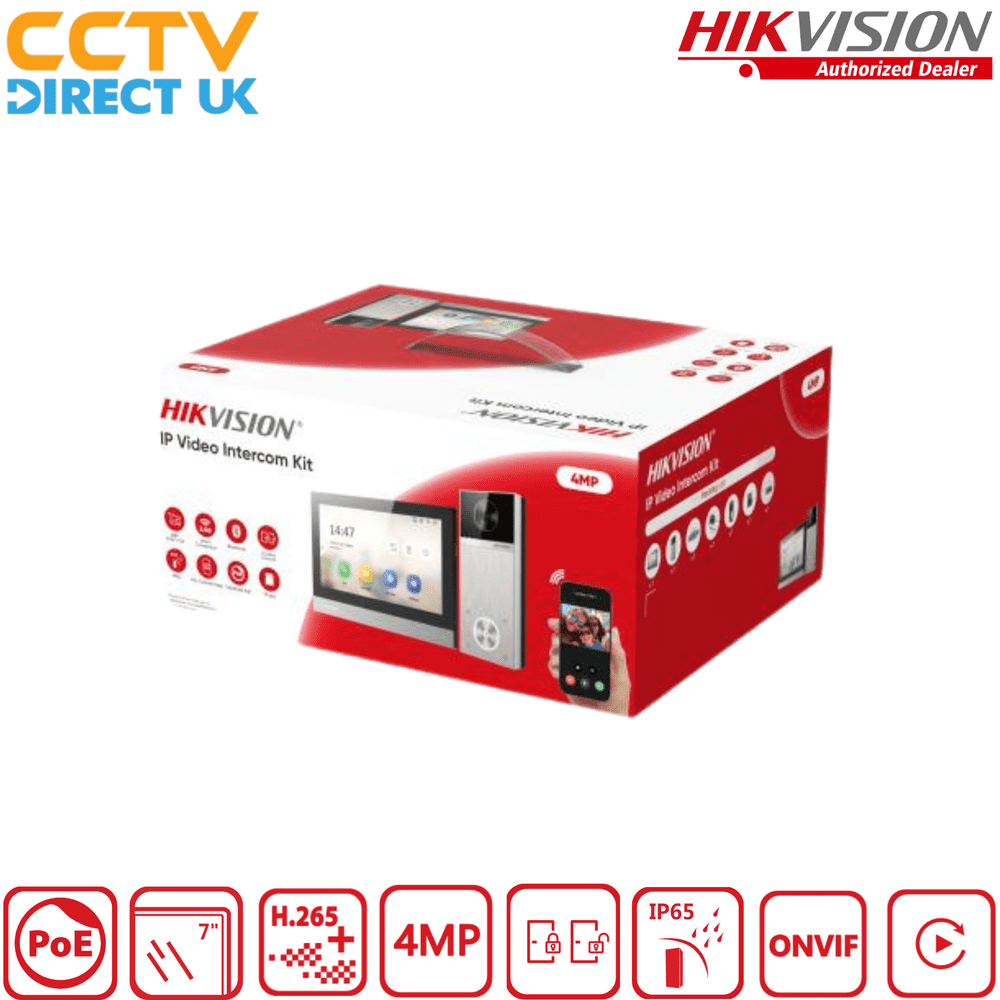 Hikvision DS-KIS613-S 4MP IP Video Intercom Kit with Indoor Station PoE ...