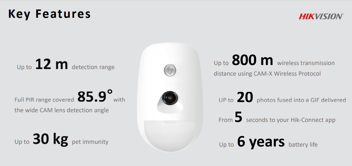 Hikvision DS-PDPC12P-EG2-WE AX PRO Series Wireless PIRCAM Detector