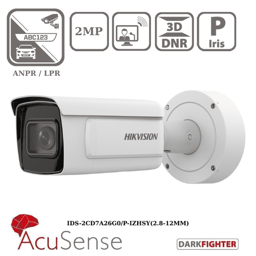 HIKVISION IDS-2CD7A26G0/P-IZHSY(2.8-12MM) 2MP ANPR / LPR Motorised Varifocal Bullet Network Camera