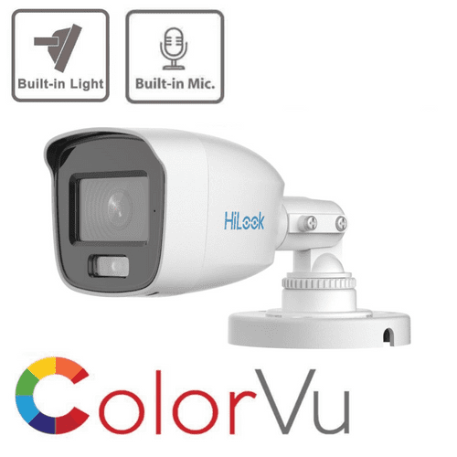 HiLook by Hikvision THC-B129-MS(2.8mm)(HiLook STD) 2MP ColorVu Audio Fixed Mini Bullet Camera