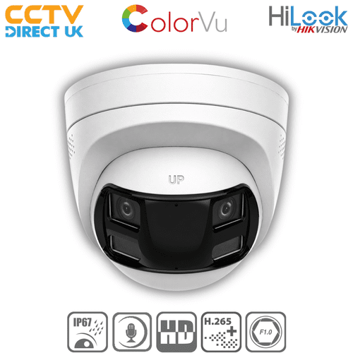 HiLook IPC-T269HAD-LUF/SL 6MP Dual-Lens 180° ColorVu Smart Hybrid Light IP Turret Camera