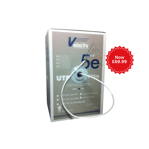 Internal Low-Smoke Cat5e U-UTP 24AWG 4 Pair LSZH Velocity - 107-0062 305m Cat5 (Offer)