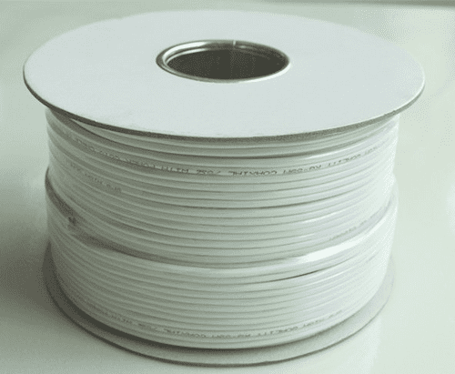 Mini shotgun 100 Metre RG59 CCTV Cable Reel Full Copper White