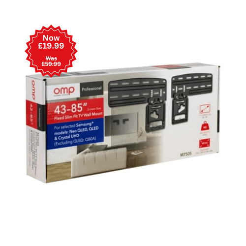 OMP M7505 Fixed Slim Fit 43-85" TV Mount Extra Large