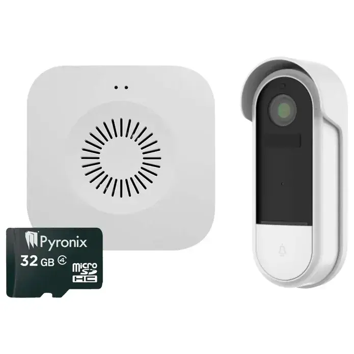 Pyronix 2MP WIFI Video Doorbell Kit with Chime and 32Gb SD card ...