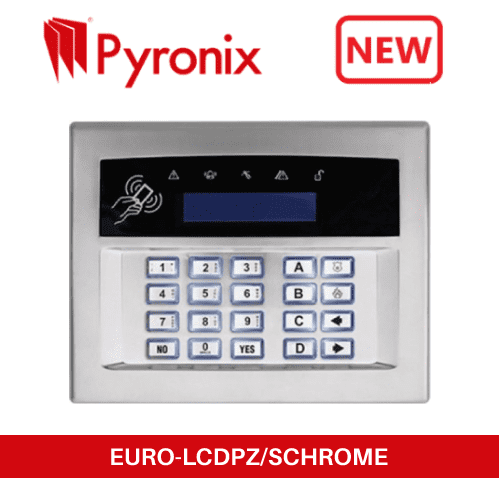 Pyronix EURO-LCDPZ/SCHROME Satin Chrome Surface Keypad