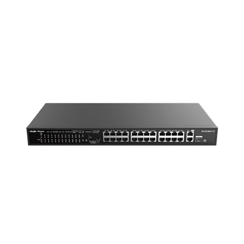 RG-ES126S-P V2 24-Port 10/100 Mbps with 2-Port Gigabit Rackmount PoE Switch