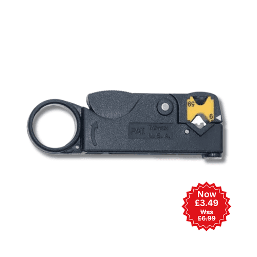 RG6 & Cat5/6 Cable Stripper (adjustable) (Yellow) (Offer)