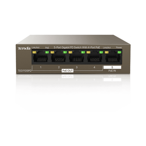 Tenda TEG1105PD 5-Port Gigabit PD Switch With 4-Port PoE(Offer)