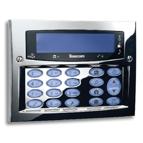 Texecom Premier Elite Polished Chrome Keypad (Flush DBD-0121 / Surface DBD-0127)
