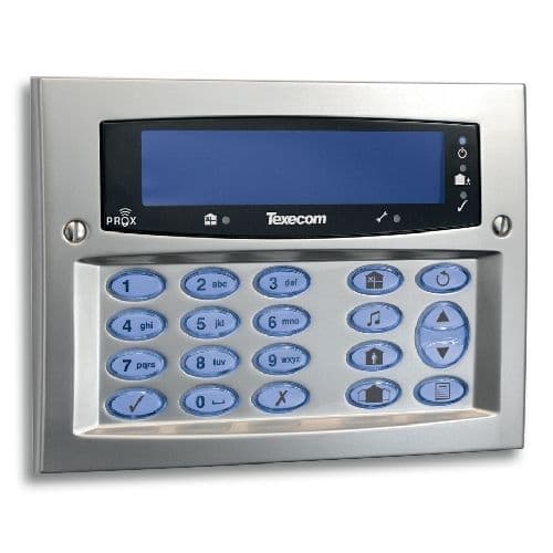 Texecom Premier Elite Satin Chrome Keypad (Flush DBD-0123 / Surface DBD-0129)