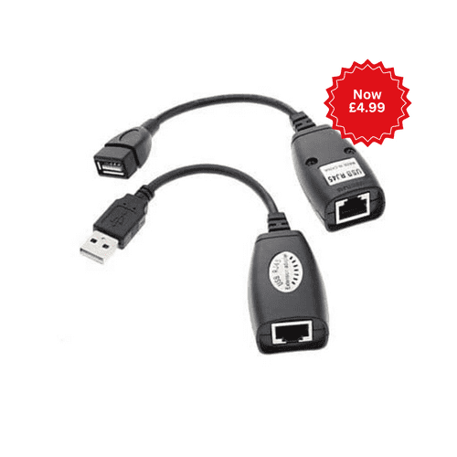 USB Over RJ45 Ethernet LAN Cat5e/6 Cable Extension Extender Adapter Set(Offer)