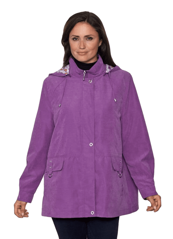 ❤️ Plus ❤️ Ladies Lightweight Pink Hooded Microfibre Spring Jacket db684