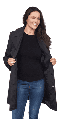 ❤️ Plus ❤️ Womens Black Lightweight Showerproof Coat db802