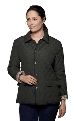 ❤️Plus❤️ Womens Diamond Quilted Olive Jacket db907